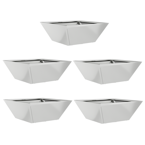 Trädgårdsplanterare 5 pcs Silver 40 x 40 x 15 cm