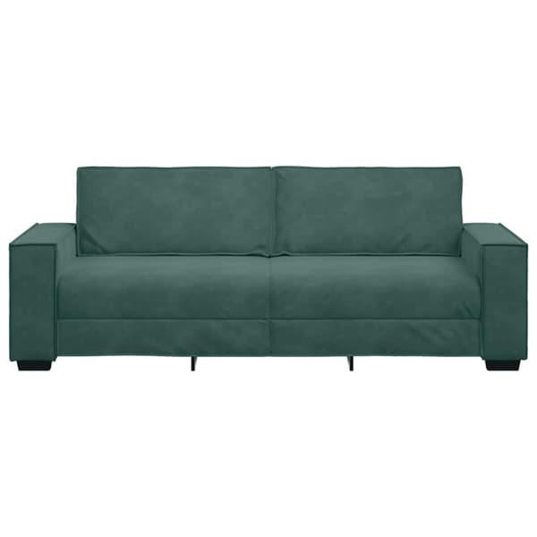 3-sitssoffa mörkgrön 220x78x84 cm sammet
