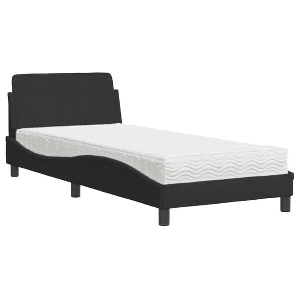Bed with Mattress "Dover" Black 80x200 cm Velvet