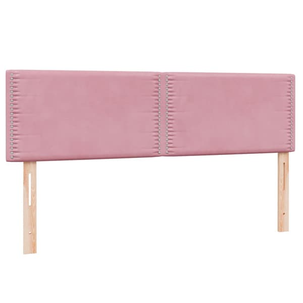 Ramsäng med madrass rosa 160x210 cm sammet