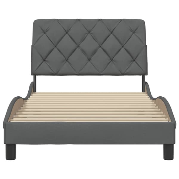 Bed Frame without Mattress Dark Grey 100x200 cm Fabric