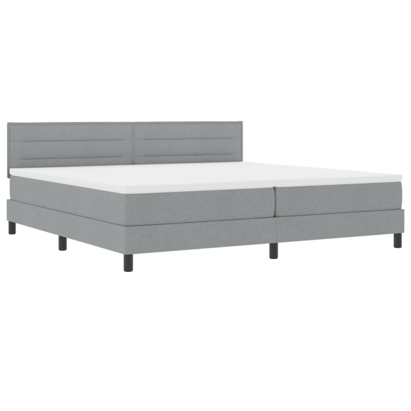 Bäddfjäder med LED-ljusslingor Ljusgrå 200 x 200 cm tyg
