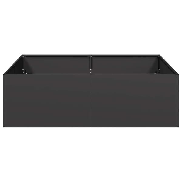 Planteringskärl svart 100x100x30 cm stål