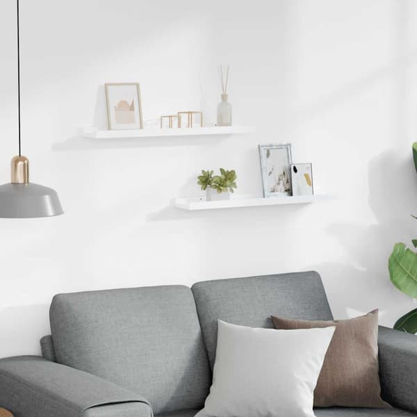 Tavellist 2 st vit 60x9x3 cm MDF