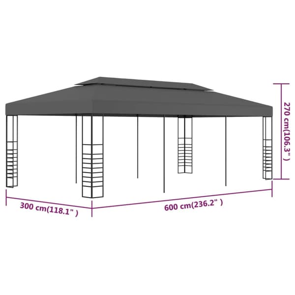 Paviljong 3x6 m antracit