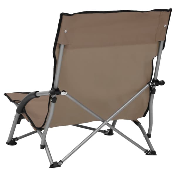Hopfällbara strandstolar 2 st taupe tyg
