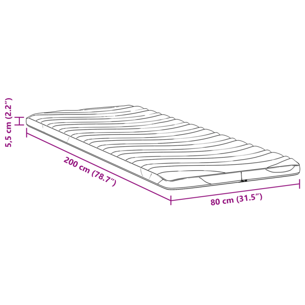 Madrasskydd Vit 80 x 200 cm Stickad tyg
