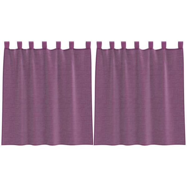 Voile gardiner med stångfickor 2 st lila