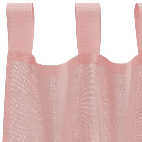Voile gardiner med stångfickor 2 st rosa