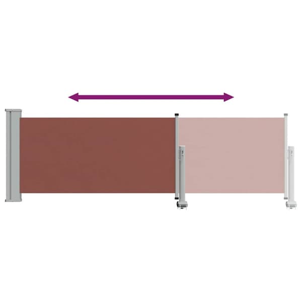 Infällbar sidomarkis 80x300 cm brun