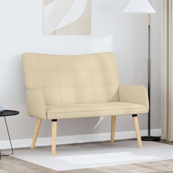 Tvåsitssoffa Kräm 115 x 61 x 87 cm tyg