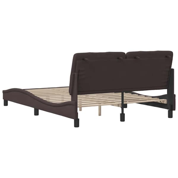 Bed Frame without Mattress Dark Brown 120x200 cm Fabric