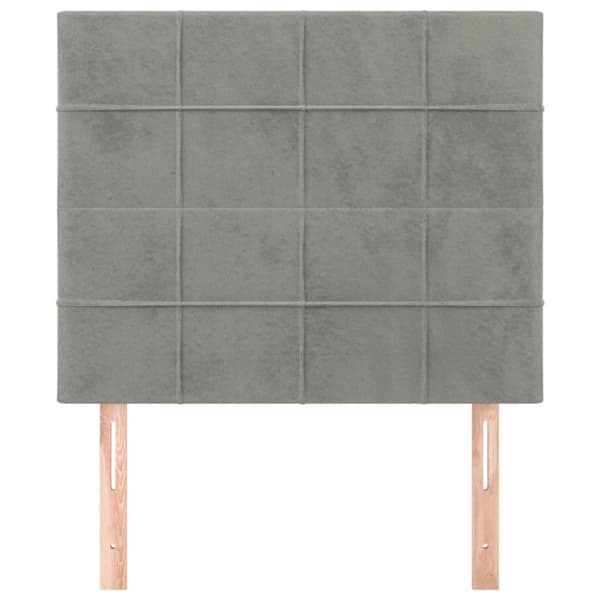 Sänggavel ljusgrå 90x5x118/128 cm sammet