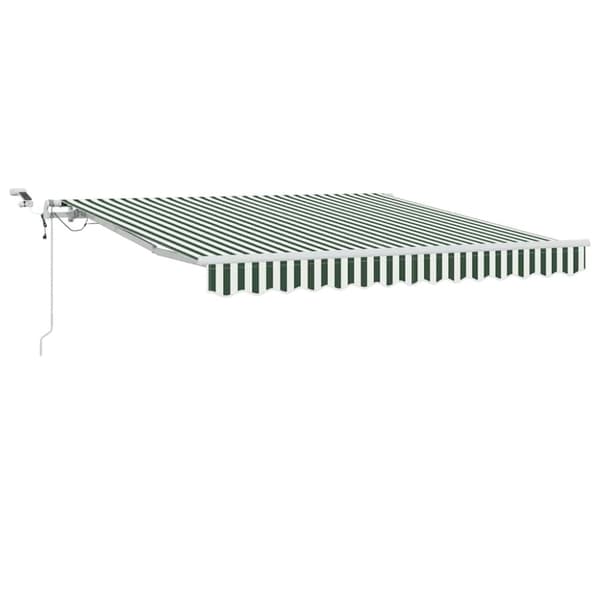 Utfällbar markis Grön och Vit 300 x 250 cm Polyester och metall