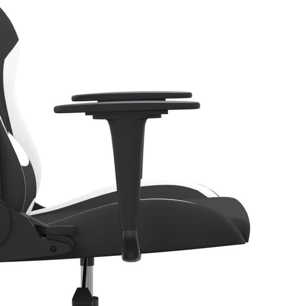 Gamingstol svart och vit tyg