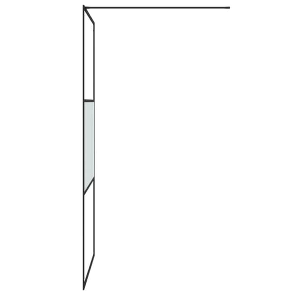 Duschvägg svart 100x195 cm halvfrostat ESG-glas