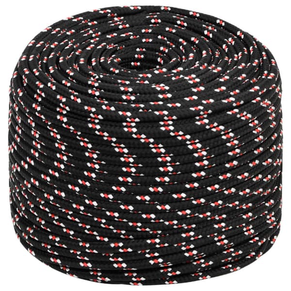 Båtlina svart 10 mm 25 m polypropen