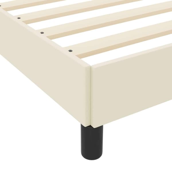 Sängram med madrass Kräm 100 x 200 cm tyg
