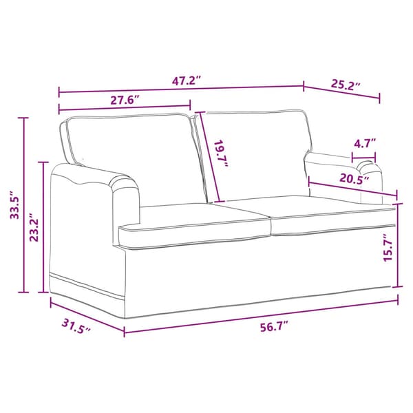 Soffset 2 pcs Mörkgrå 144 x 80 x 85 cm tyg