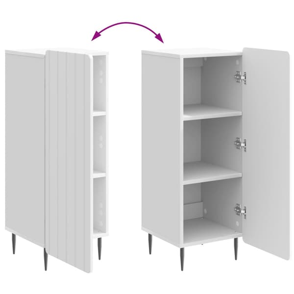 Sideboard Vit högglans 34,5 x 33 x 92 cm Konstruerat trä