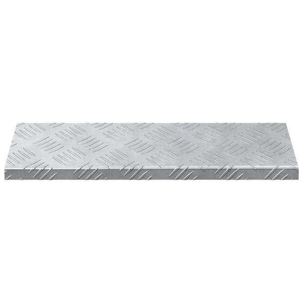 Trappsteg Rektangulär 10 pcs Silver 60 x 18 x 2,5 cm Aluminium