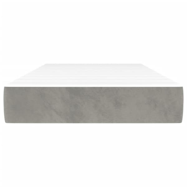 Pocketresårmadrass medium ljusgrå 100x220x20 cm sammet