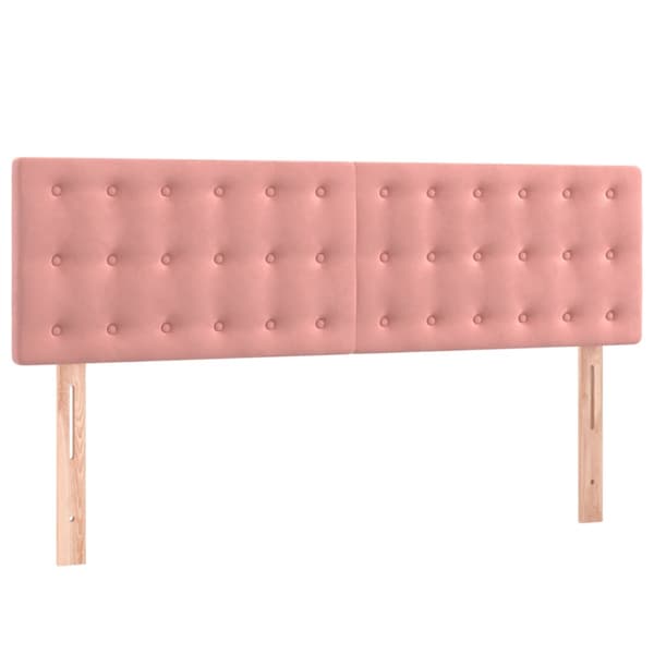 Ramsäng med madrass rosa 140x200 cm sammet