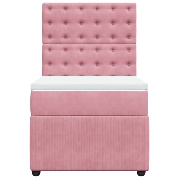 Ramsäng med madrass rosa 80x200 cm sammet