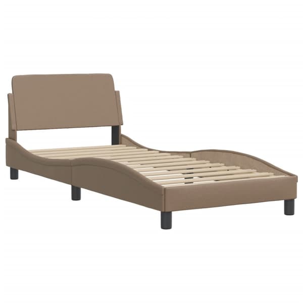 Bed Frame with LED without Mattress "Hvar" Cappuccino 90x200 cm