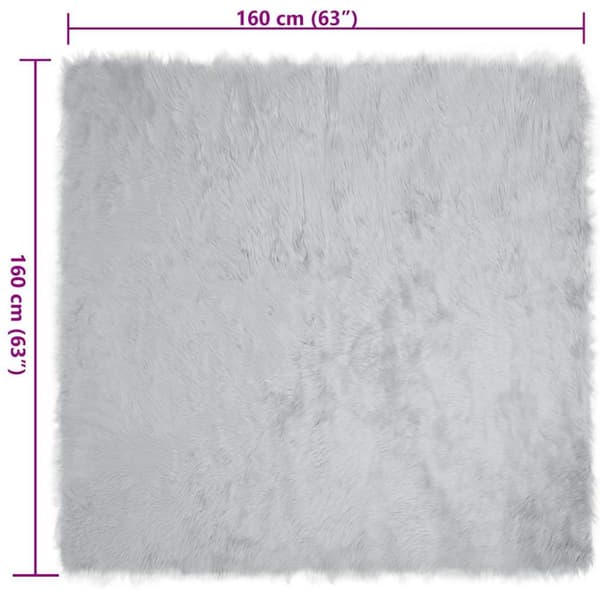 Fuskfäll matta TAFALLA Grå 160 x 160 cm Polyester