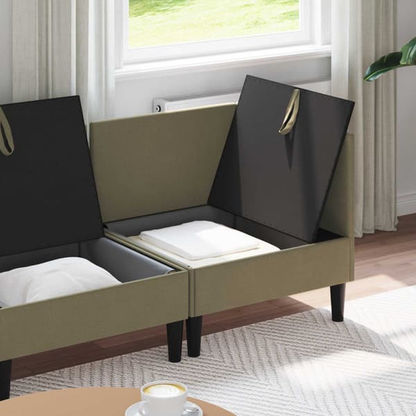 Möbelset för vardagsrummet 4 pcs Kaki Tyg