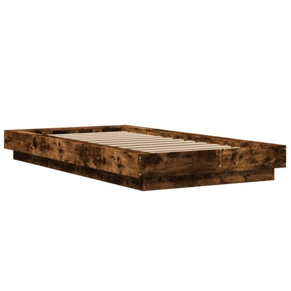 Sängram rökfärgad ek 75x190 cm konstruerad trä
