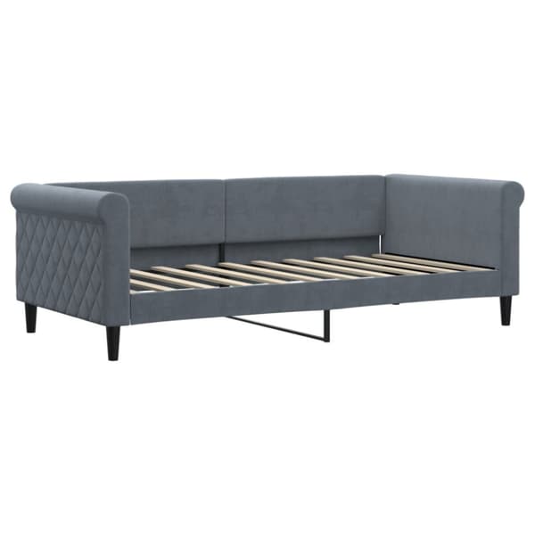 Dagbädd utdragbar mörkgrå 90x190 cm sammet