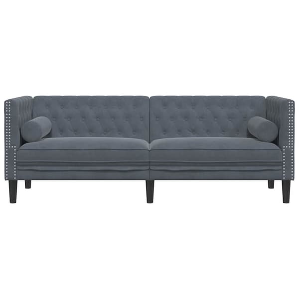Soffa Mörkgrå 194 x 74,5 x 70,5 cm Sammet