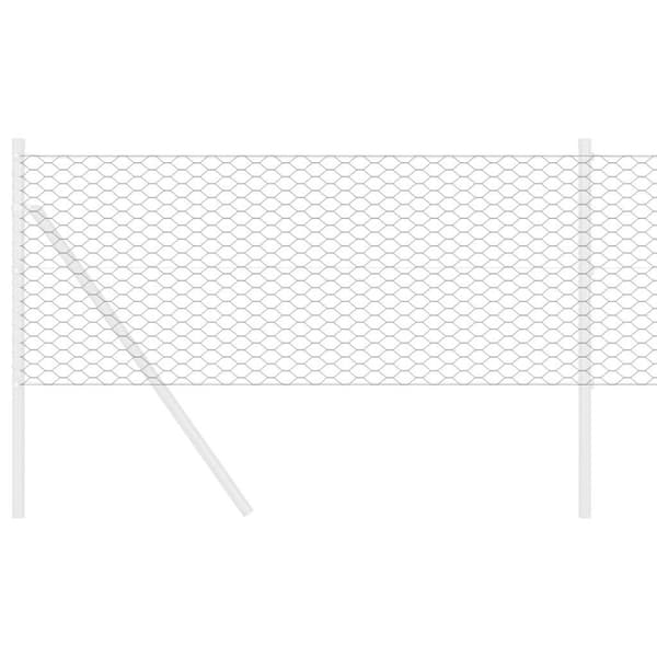 Hexagonstängsel Grå 0,8 x 10 m PVC