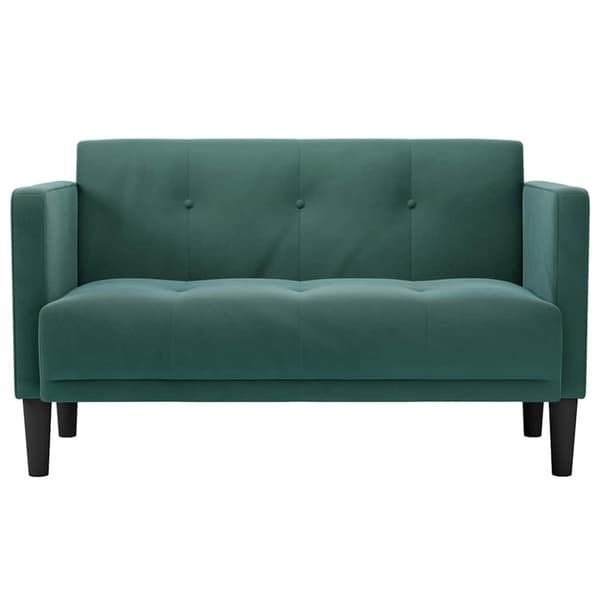 Loveseat soffa mörkgrön 111 cm sammet