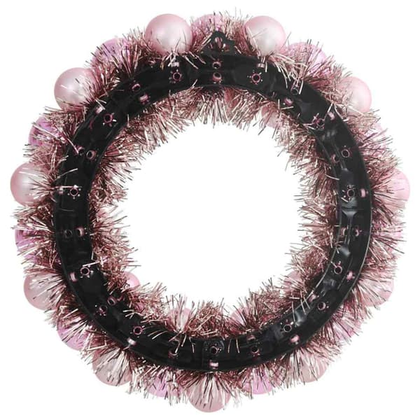 Julkulor kransar 2 pcs Rosa 33 x 33 x 7 cm Polystyren