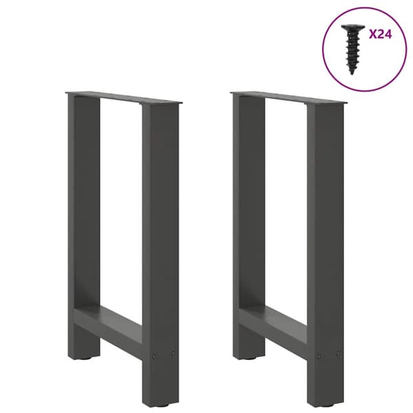 Matbordsben antracit 2 st 60x(72-73) cm stål