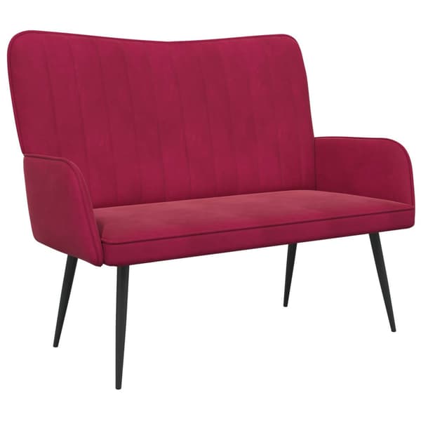 Tvåsitssoffa Vinröd 115 x 61 x 87 cm Sammet