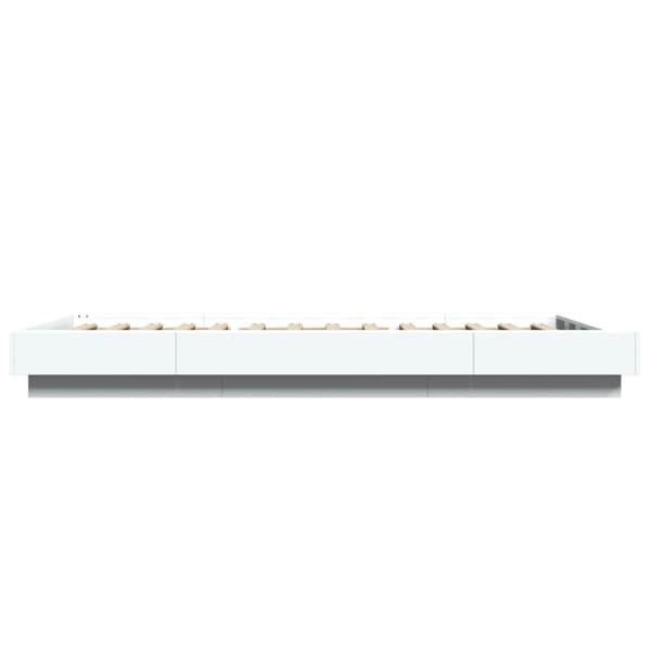 Sängram med LEDs vit 75x190 cm konstruerad trä