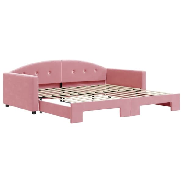 Dagbädd utdragbar rosa 100x200 cm sammet