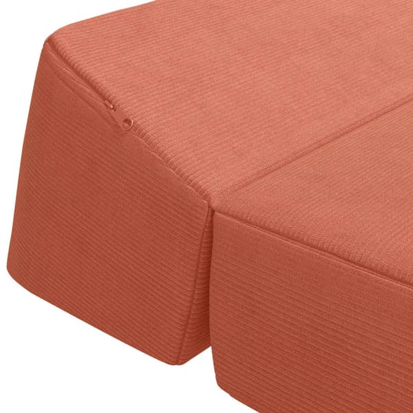 Fällbar Soffbed Röd orange 60 x 70 x 41 cm Tyg
