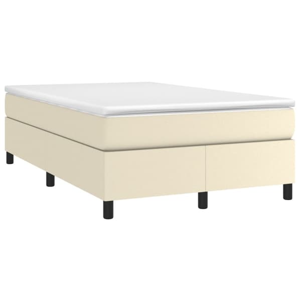Boxspring-sängram gräddvit 120x200 cm konstläder
