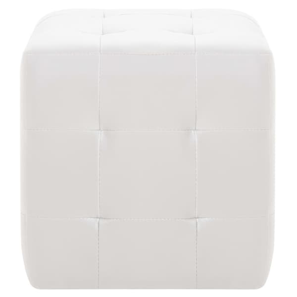 Sittpuff 2 st vit 30x30x30 cm konstläder
