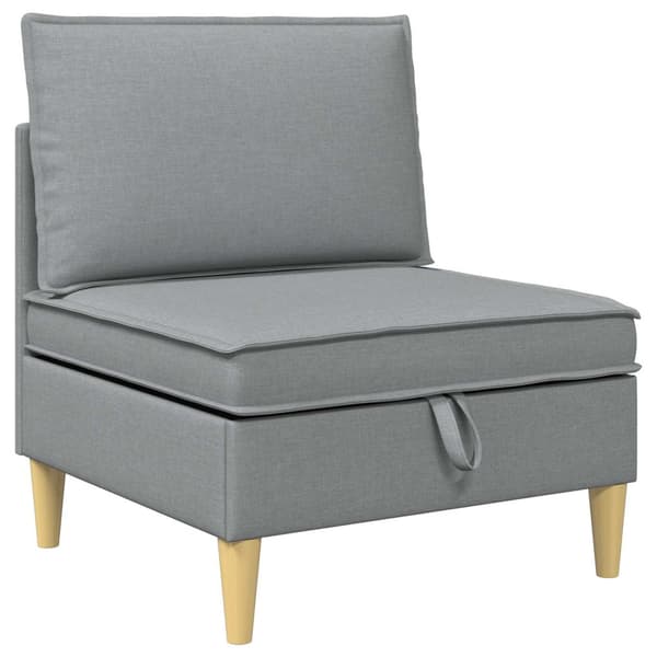 Modulsoffor med förvaring 4 pcs Ljusgrå Tyg