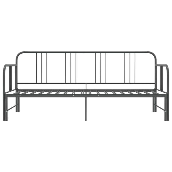Utdragbar sängram bäddsoffa grå metall 90x200 cm