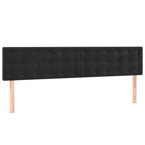 Ramsäng med madrass svart 160x200 cm sammet