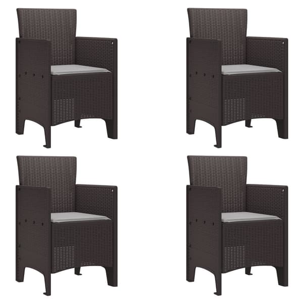 Trädgårdsmöbelset 5 pcs Brun Polt rotting