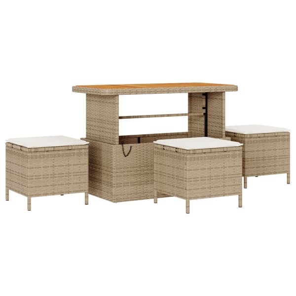 Trädgårdsmöbelset Beige konstrotting