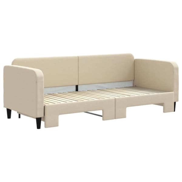 Dagbädd utdragbar gräddvit 80x200 cm tyg